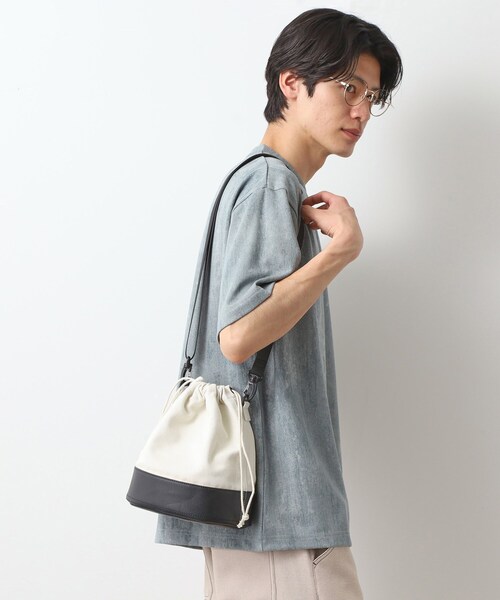 THE SHOP TK （ザ ショップ ティーケー ）の「BOUOキャンバス巾着ショルダー（ショルダーバッグ・メンズ・アイボリー/ブラック・00）」の12枚目の写真