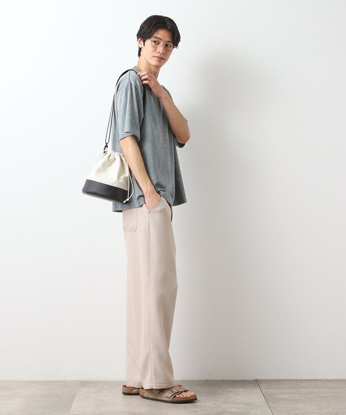 THE SHOP TK （ザ ショップ ティーケー ）の「BOUOキャンバス巾着ショルダー（ショルダーバッグ・メンズ・アイボリー/ブラック・00）」の13枚目の写真