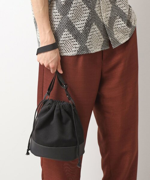 THE SHOP TK （ザ ショップ ティーケー ）の「BOUOキャンバス巾着ショルダー（ショルダーバッグ・メンズ・アイボリー/ブラック・00）」の14枚目の写真