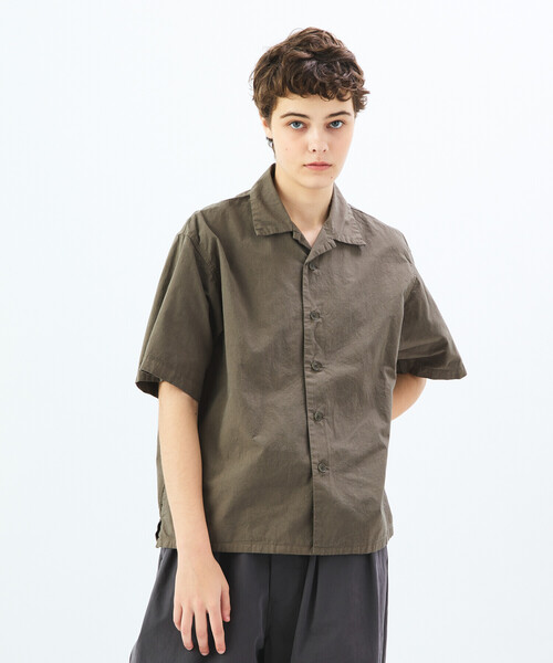 ORCIVAL / オーシバル Garment Dye オープンカラー半袖シャツ ORCIVAL | コットンポプリン オープンカラー半袖シャツ WOMEN