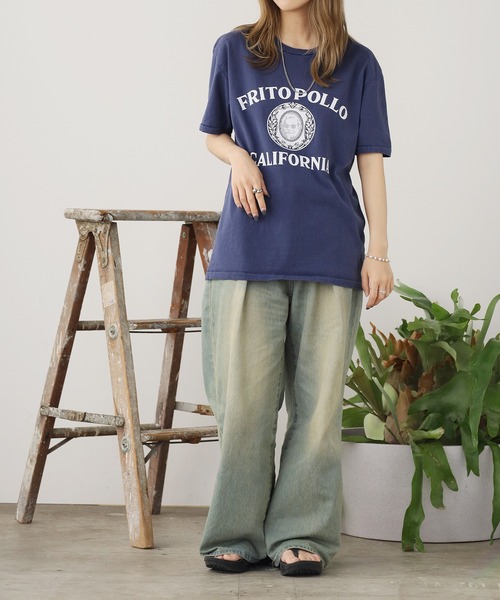 MIXTA（ミクスタ）の「MIXTA/ミクスタ FRITO POLLO SS CREWNECK T-SHIRTS Tシャツ（Tシャツ/カットソー・レディース・キャメル/ナチュラル/ネイビー・M/S）」の15枚目の写真