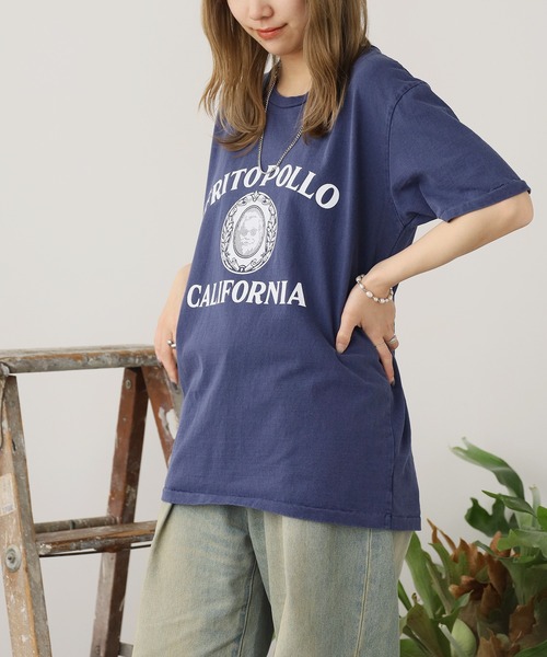 MIXTA（ミクスタ）の「MIXTA/ミクスタ FRITO POLLO SS CREWNECK T-SHIRTS Tシャツ（Tシャツ/カットソー・レディース・キャメル/ナチュラル/ネイビー・M/S）」の12枚目の写真