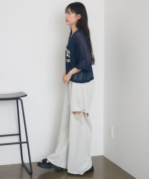 クローゼットガール X-girl（エックスガール）の「ZEBRA PATTERN OVERSIZED KNIT TOP