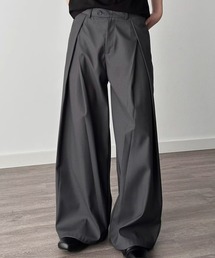 Evo+Revo（エボレボ）の「“美シルエットでキレイめモード” タックワイドスラックス（スラックス）」