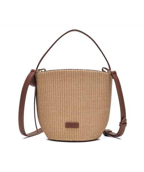 Ungrid（アングリッド）の「【Ungrid/アングリッド】雑材コンビ 巾着バケットバッグ（かごバッグ・レディース・ホワイト/ブラック/ブラウン・FREE）」の12枚目の写真