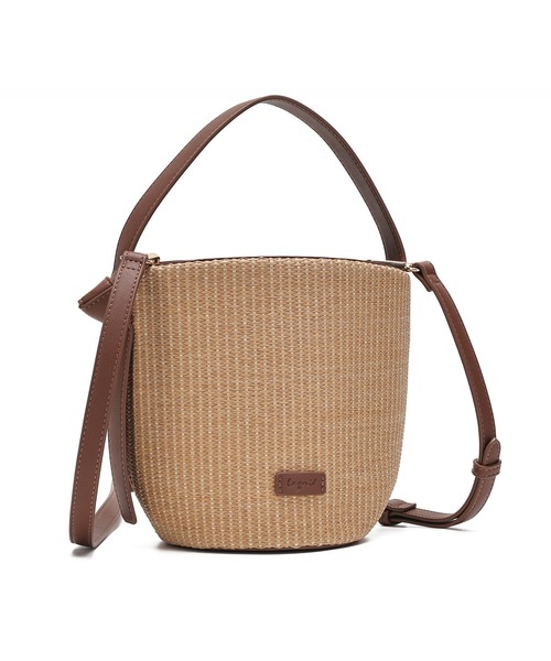 Ungrid（アングリッド）の「【Ungrid/アングリッド】雑材コンビ 巾着バケットバッグ（かごバッグ・レディース・ホワイト/ブラック/ブラウン・FREE）」の14枚目の写真