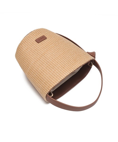 Ungrid（アングリッド）の「【Ungrid/アングリッド】雑材コンビ 巾着バケットバッグ（かごバッグ・レディース・ホワイト/ブラック/ブラウン・FREE）」の18枚目の写真