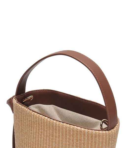 Ungrid（アングリッド）の「【Ungrid/アングリッド】雑材コンビ 巾着バケットバッグ（かごバッグ・レディース・ホワイト/ブラック/ブラウン・FREE）」の20枚目の写真