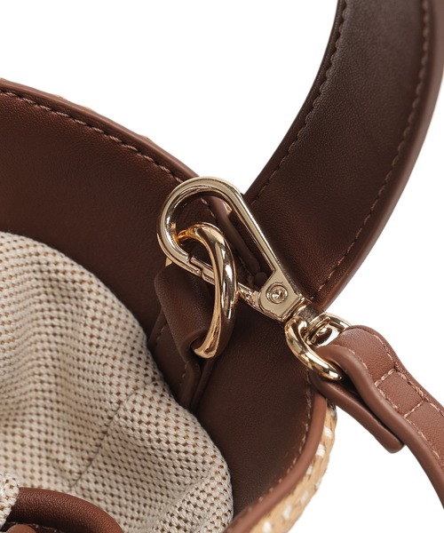 Ungrid（アングリッド）の「【Ungrid/アングリッド】雑材コンビ 巾着バケットバッグ（かごバッグ・レディース・ホワイト/ブラック/ブラウン・FREE）」の22枚目の写真