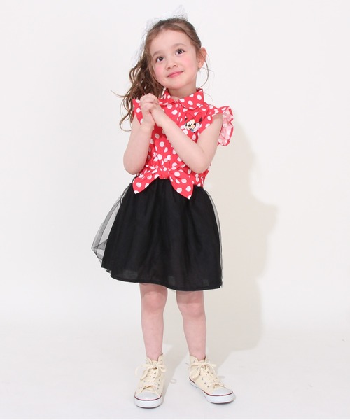 Disney（ディズニー）の「ディズニー デニムドッキングワンピース 0579K（ワンピース・キッズ・レッド/ライトインディゴブルー・90cm/100cm/110cm/120cm/130cm/140cm/80ｃｍ）」の7枚目の写真