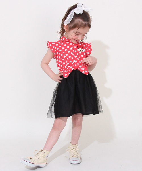 Disney（ディズニー）の「ディズニー デニムドッキングワンピース 0579K（ワンピース・キッズ・レッド/ライトインディゴブルー・90cm/100cm/110cm/120cm/130cm/140cm/80ｃｍ）」の9枚目の写真