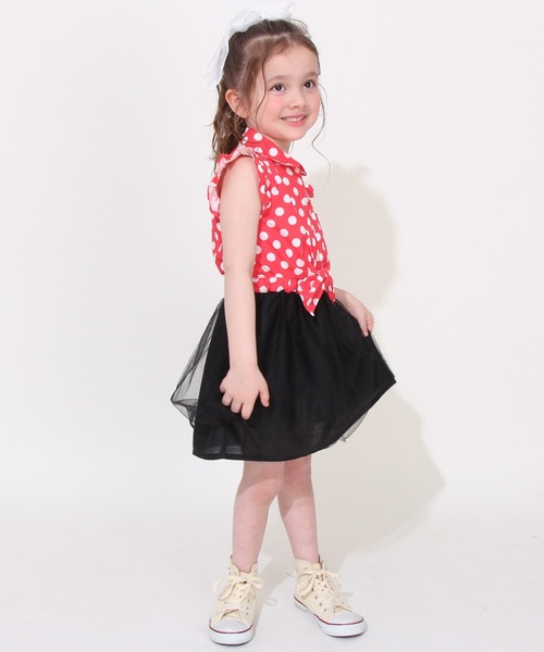 Disney（ディズニー）の「ディズニー デニムドッキングワンピース 0579K（ワンピース・キッズ・レッド/ライトインディゴブルー・90cm/100cm/110cm/120cm/130cm/140cm/80ｃｍ）」の8枚目の写真