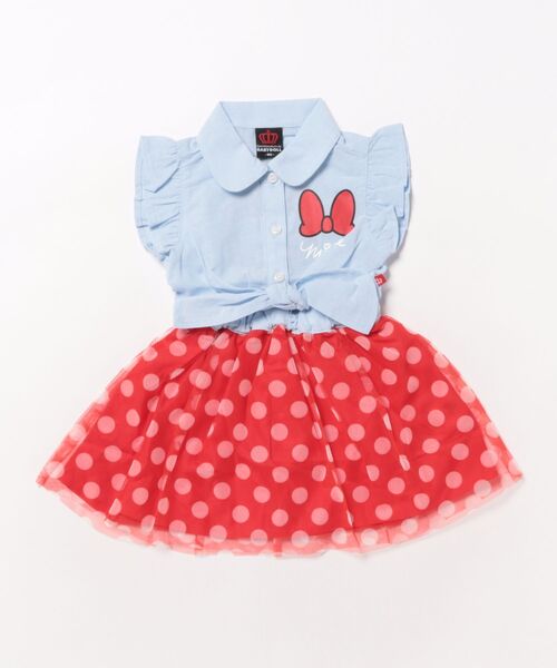 Disney（ディズニー）の「ディズニー デニムドッキングワンピース 0579K（ワンピース・キッズ・レッド/ライトインディゴブルー・90cm/100cm/110cm/120cm/130cm/140cm/80ｃｍ）」の15枚目の写真