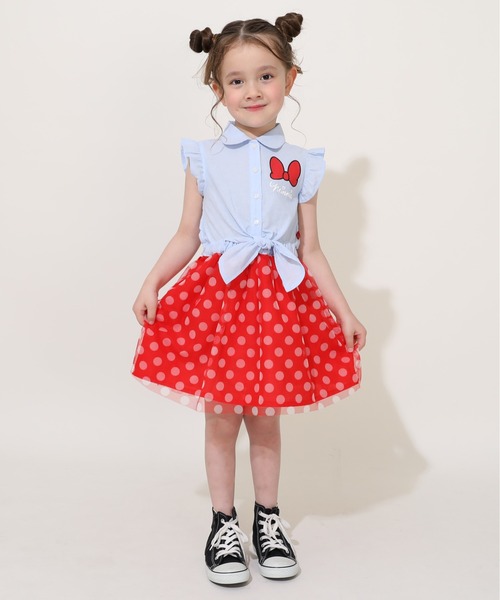 Disney（ディズニー）の「ディズニー デニムドッキングワンピース 0579K（ワンピース・キッズ・レッド/ライトインディゴブルー・90cm/100cm/110cm/120cm/130cm/140cm/80ｃｍ）」の16枚目の写真