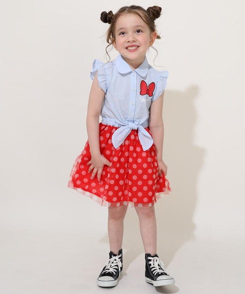 Disney（ディズニー）の「ディズニー デニムドッキングワンピース 0579K（ワンピース・キッズ・レッド/ライトインディゴブルー・90cm/100cm/110cm/120cm/130cm/140cm/80ｃｍ）」の19枚目の写真