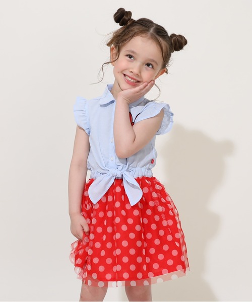 Disney（ディズニー）の「ディズニー デニムドッキングワンピース 0579K（ワンピース・キッズ・レッド/ライトインディゴブルー・90cm/100cm/110cm/120cm/130cm/140cm/80ｃｍ）」の20枚目の写真