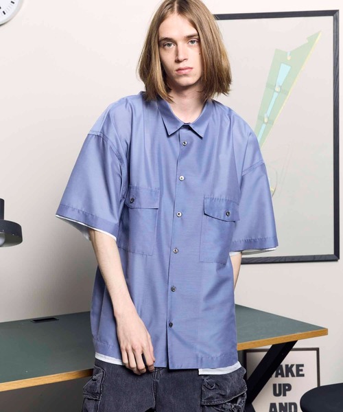 UNISEX》Prime-Over Layered Sheer Short Sleeve Shirt/プライム