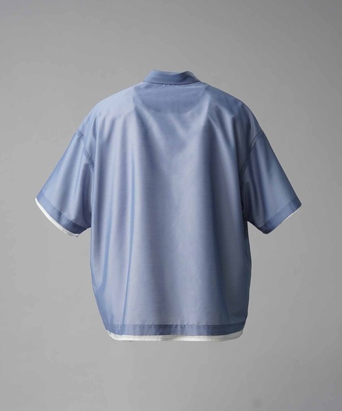 MAISON SPECIAL(メゾンスペシャル)の「《UNISEX》Prime-Over Layered Sheer Short Sleeve Shirt/プライムオーバーレイヤードシアーショートスリーブシャツ【MAISON SPECIAL/メゾンスペシャル】(シャツ/ブラウス・メンズ・ブルー/ブラック/オフホワイト・2/1)」の14枚目の写真