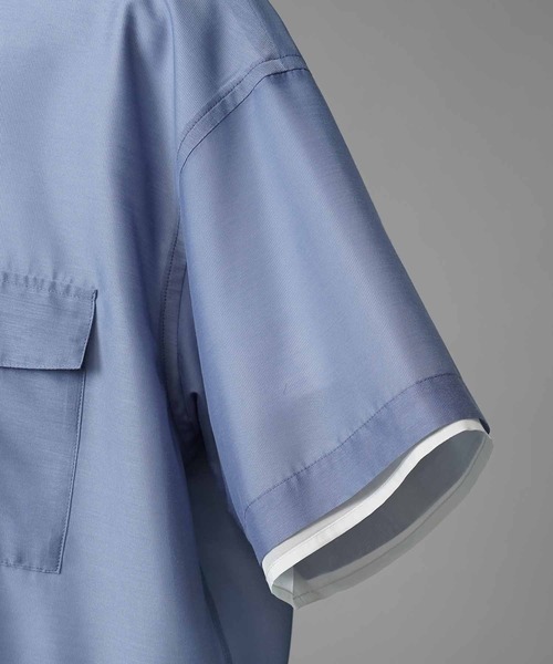 MAISON SPECIAL(メゾンスペシャル)の「《UNISEX》Prime-Over Layered Sheer Short Sleeve Shirt/プライムオーバーレイヤードシアーショートスリーブシャツ【MAISON SPECIAL/メゾンスペシャル】(シャツ/ブラウス・メンズ・ブルー/ブラック/オフホワイト・2/1)」の17枚目の写真