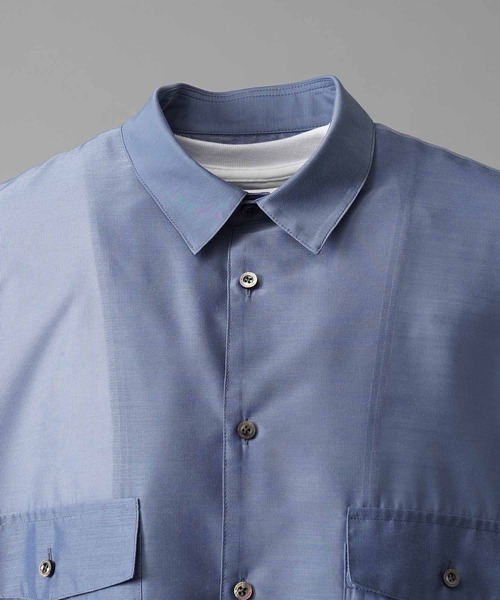 MAISON SPECIAL(メゾンスペシャル)の「《UNISEX》Prime-Over Layered Sheer Short Sleeve Shirt/プライムオーバーレイヤードシアーショートスリーブシャツ【MAISON SPECIAL/メゾンスペシャル】(シャツ/ブラウス・メンズ・ブルー/ブラック/オフホワイト・2/1)」の15枚目の写真