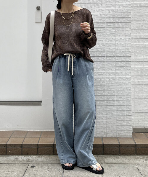 DouDou(ドゥドゥ)の「ラメプルオーバー(ニット/セーター・レディース・ゴールド/シルバー/ブラウン・FREE)」の4枚目の写真