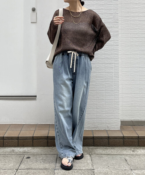 DouDou(ドゥドゥ)の「ラメプルオーバー(ニット/セーター・レディース・ゴールド/シルバー/ブラウン・FREE)」の5枚目の写真