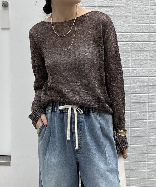 DouDou(ドゥドゥ)の「ラメプルオーバー(ニット/セーター・レディース・ゴールド/シルバー/ブラウン・FREE)」の10枚目の写真