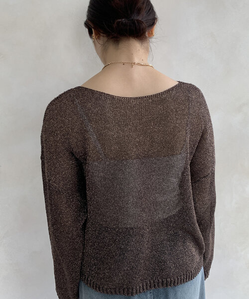 DouDou(ドゥドゥ)の「ラメプルオーバー(ニット/セーター・レディース・ゴールド/シルバー/ブラウン・FREE)」の17枚目の写真