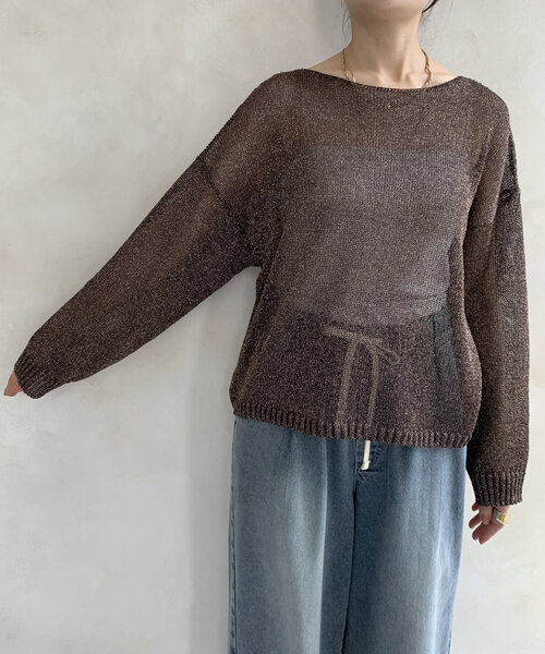 DouDou(ドゥドゥ)の「ラメプルオーバー(ニット/セーター・レディース・ゴールド/シルバー/ブラウン・FREE)」の19枚目の写真