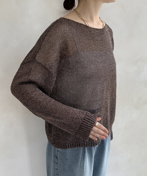 DouDou(ドゥドゥ)の「ラメプルオーバー(ニット/セーター・レディース・ゴールド/シルバー/ブラウン・FREE)」の20枚目の写真