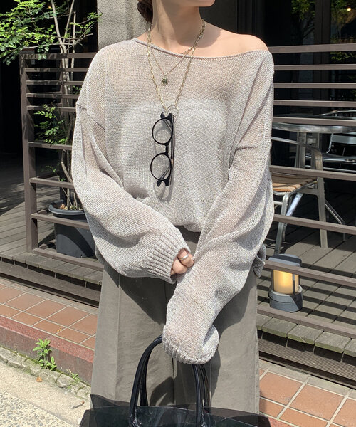 DouDou - DOUDOU【定価:16,500円】ケーブル編みニット WEB限定】キルティング切替ケーブルニット | DOUDOU(ドゥドゥ