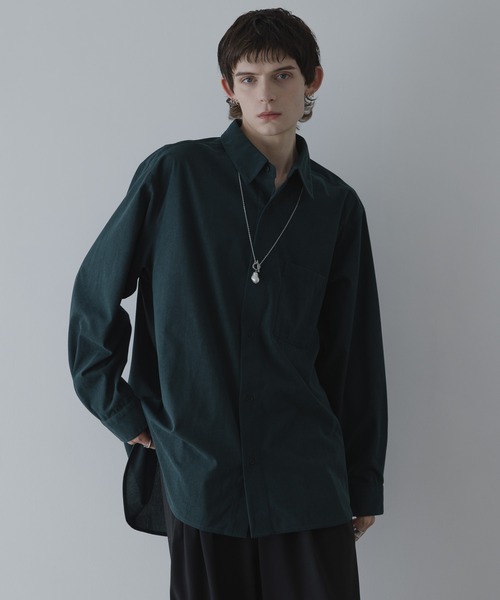remer（リメール）の「LOOSE BASIC OVERSIZE SHIRT - Drape Corduroy / ルーズベーシックオーバーサイズシャツ（ドレープコーデュロイ）（シャツ/ブラウス・メンズ・グリーン/ブラウン/マスタード・LARGE/MEDIUM/SMALL/X-SMALL）」の2枚目の写真