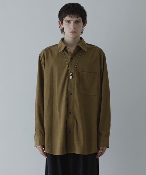 remer（リメール）の「LOOSE BASIC OVERSIZE SHIRT - Drape Corduroy / ルーズベーシックオーバーサイズシャツ（ドレープコーデュロイ）（シャツ/ブラウス・メンズ・グリーン/ブラウン/マスタード・LARGE/MEDIUM/SMALL/X-SMALL）」の19枚目の写真