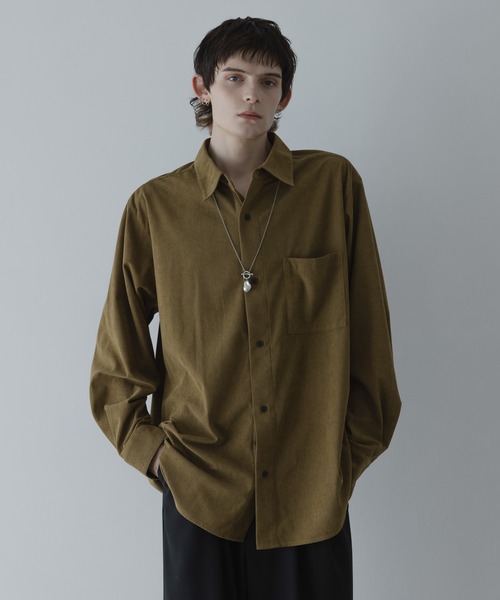 LOOSE BASIC OVERSIZE SHIRT - Drape Corduroy / ルーズベーシック