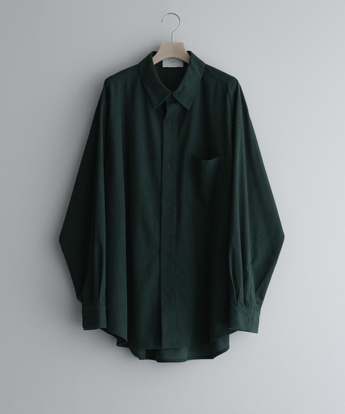 remer（リメール）の「LOOSE BASIC OVERSIZE SHIRT - Drape Corduroy / ルーズベーシックオーバーサイズシャツ（ドレープコーデュロイ）（シャツ/ブラウス・メンズ・グリーン/ブラウン/マスタード・LARGE/MEDIUM/SMALL/X-SMALL）」の11枚目の写真