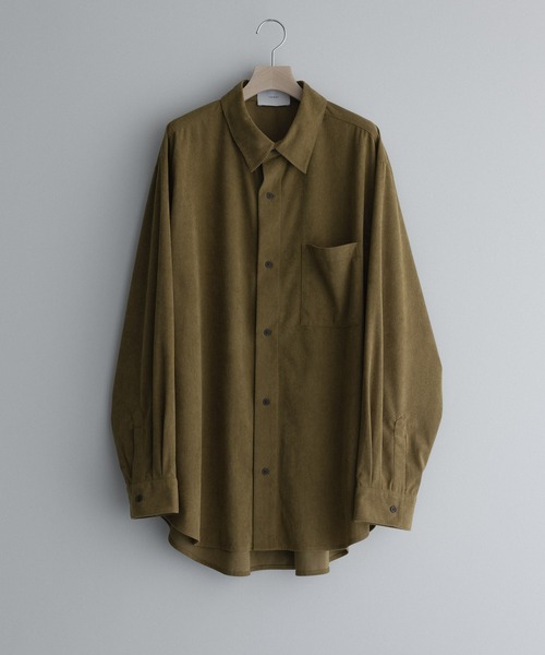 remer（リメール）の「LOOSE BASIC OVERSIZE SHIRT - Drape Corduroy / ルーズベーシックオーバーサイズシャツ（ドレープコーデュロイ）（シャツ/ブラウス・メンズ・グリーン/ブラウン/マスタード・LARGE/MEDIUM/SMALL/X-SMALL）」の17枚目の写真