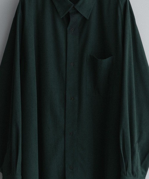 remer（リメール）の「LOOSE BASIC OVERSIZE SHIRT - Drape Corduroy / ルーズベーシックオーバーサイズシャツ（ドレープコーデュロイ）（シャツ/ブラウス・メンズ・グリーン/ブラウン/マスタード・LARGE/MEDIUM/SMALL/X-SMALL）」の12枚目の写真