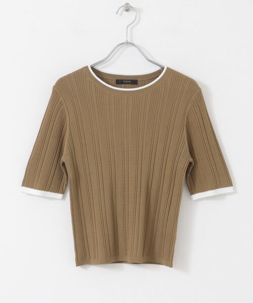 URBAN RESEARCH ROSSO WOMEN（アーバンリサーチ　ロッソ）の「アンチピリングバイカラーリブニット（ニット/セーター・レディース・モカ/ブルー系その他/オフホワイト・FREE）」の16枚目の写真