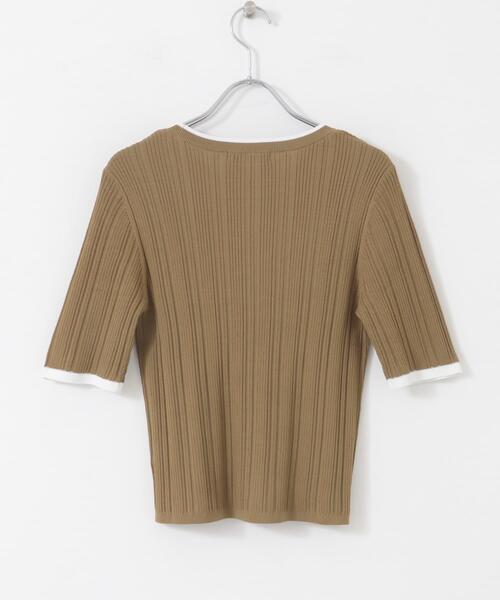 URBAN RESEARCH ROSSO WOMEN（アーバンリサーチ　ロッソ）の「アンチピリングバイカラーリブニット（ニット/セーター・レディース・モカ/ブルー系その他/オフホワイト・FREE）」の17枚目の写真