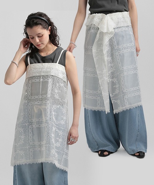 GEORGE'S（ジョージズ）の「レースマルチWAYスカート（スカート・レディース・ライトパープル/ブルー系その他/アイボリー/ブラック・SMALL/MEDIUM）」の2枚目の写真