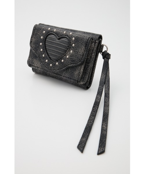 MOUSSY（マウジー）の「【WEB限定】HEART FLAP MINI ウォレット（財布・レディース・ブラック/レッド・FREE）」の5枚目の写真