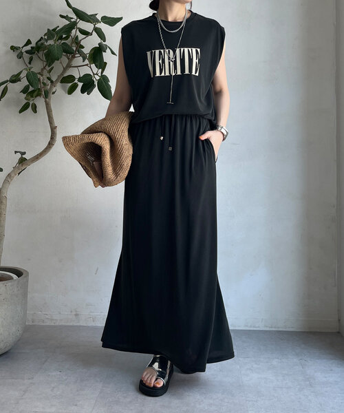 DouDou（ドゥドゥ）の「【セットアップ可】ソフトロゴTEE（Tシャツ/カットソー・レディース・レッド/ブラウン/ブラック・FREE）」の4枚目の写真