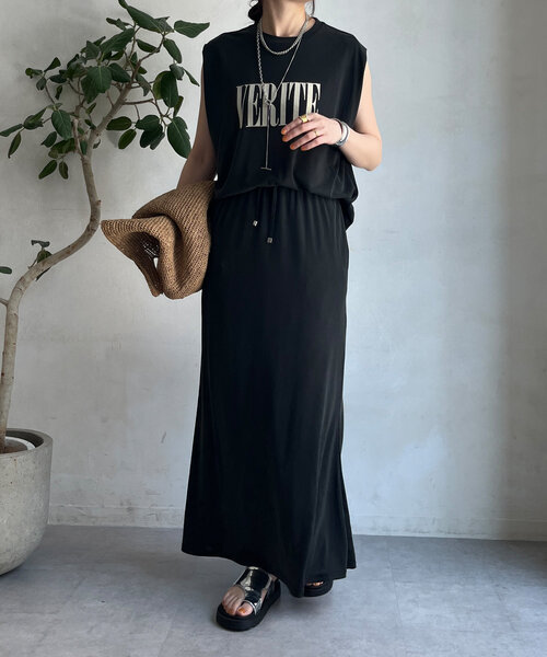 DouDou（ドゥドゥ）の「【セットアップ可】ソフトロゴTEE（Tシャツ/カットソー・レディース・レッド/ブラウン/ブラック・FREE）」の5枚目の写真