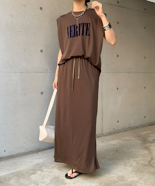 DouDou（ドゥドゥ）の「【セットアップ可】ソフトロゴTEE（Tシャツ/カットソー・レディース・レッド/ブラウン/ブラック・FREE）」の14枚目の写真