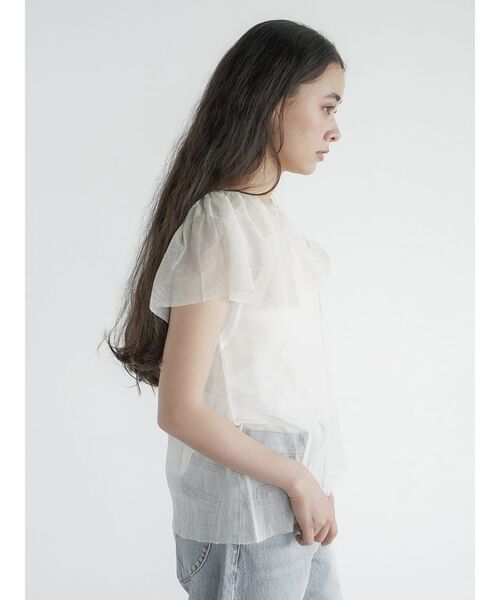 FIKA.(フィーカ)の「Frill sash sheer tank top(シャツ/ブラウス・レディース・ブラック/オフホワイト・MEDIUM)」の21枚目の写真