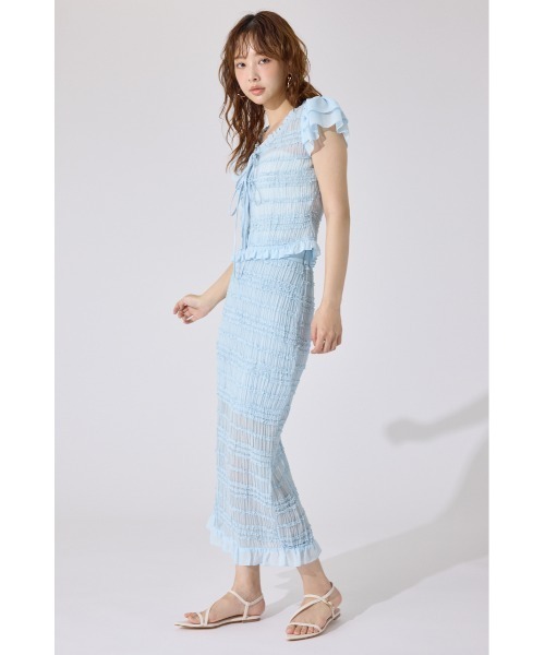 rienda(リエンダ)の「【AKB48千葉恵里さん着用】シャーリングカットフリルスカート 夏服(スカート・レディース・アイボリー/ブラック/ライトブルー・SMALL/MEDIUM)」の22枚目の写真