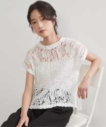 On One's Own テープ刺繍シアートップ