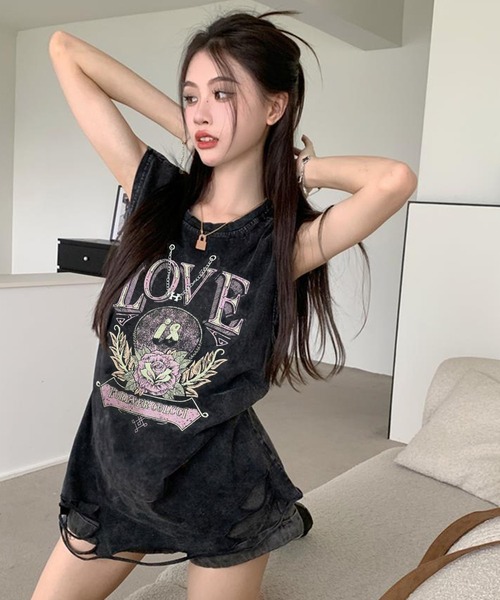 日本未入荷【JHYQ】ヴィンテージウォッシュノースリーブTシャツ NARULA/ナルラ]ヴィンテージ ウォッシュ加工 ノースリーブ T(CZ