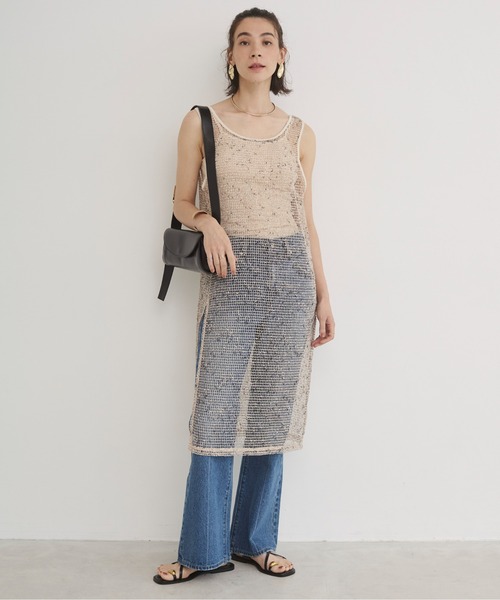 CHICWISH★スパンコールノースリーブメッシュワンピース☆ ラメ刺繍ノースリーブワンピース / GRACE CONTINENTAL | GRACE