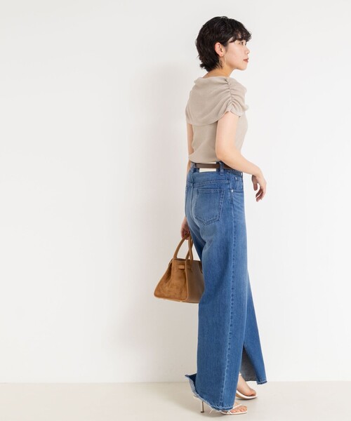 NOLLEY’S Sophi(ノーリーズソフィ)の「◇【WEB限定カラーあり】《手洗い可能》シアーオフショルプルオーバーニット(ニット/セーター・レディース・レッド/ブラウン/グレイッシュベージュ/ブラック・38)」の7枚目の写真